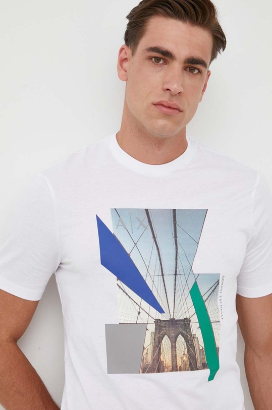Armani Exchange t-shirt bawełniany biały 6RZTHQ.ZJBYZ