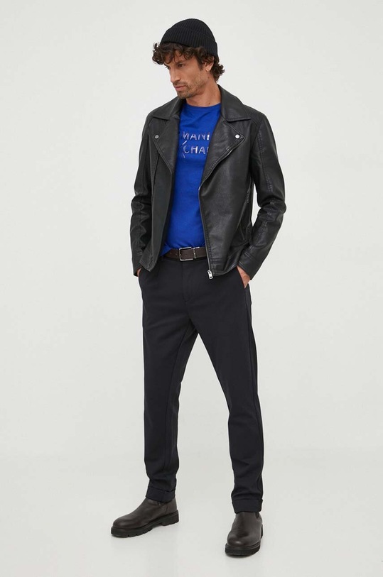 Armani Exchange t-shirt bawełniany 6RZTKB.ZJ9AZ niebieski AW23