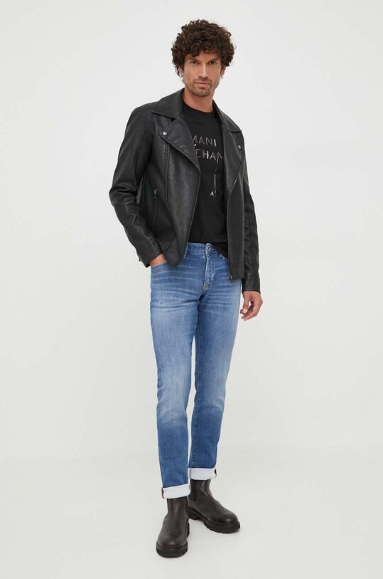 Pamučna majica Armani Exchange 6RZTKB.ZJ9AZ crna AW23