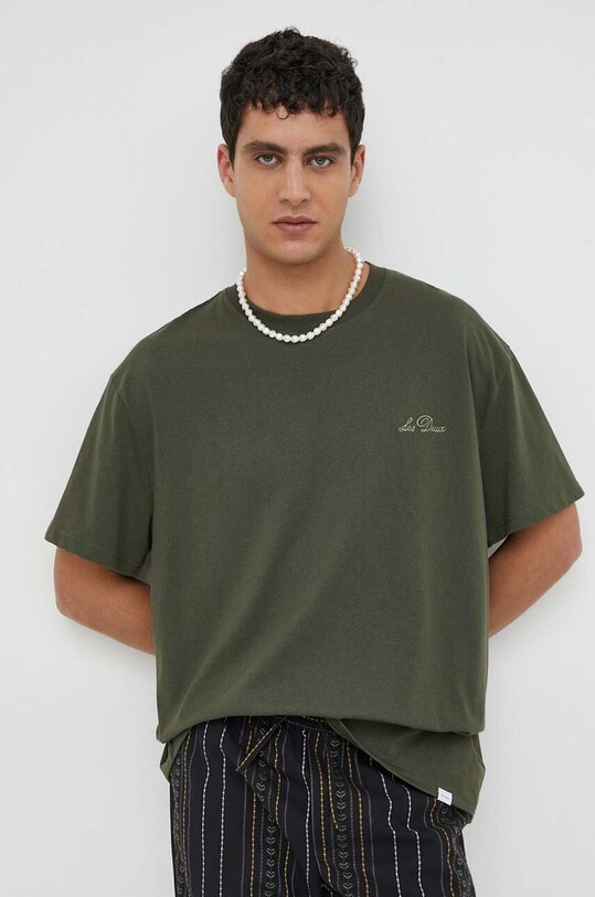 Les Deux t-shirt zielony LDM101135