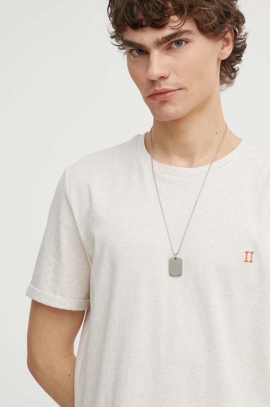 Les Deux t-shirt bawełniany beżowy LDM101155