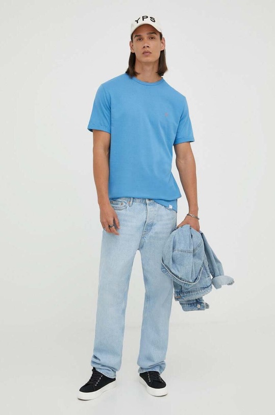 Les Deux t-shirt bawełniany LDM101155 niebieski AW24