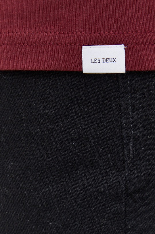 Les Deux t-shirt bawełniany LDM101155 bordowy