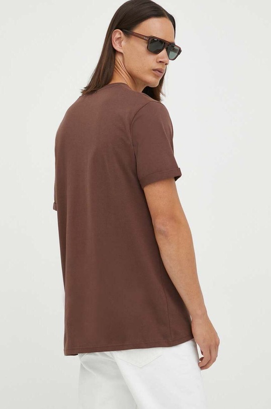 Odzież Les Deux t-shirt bawełniany LDM101155 brązowy