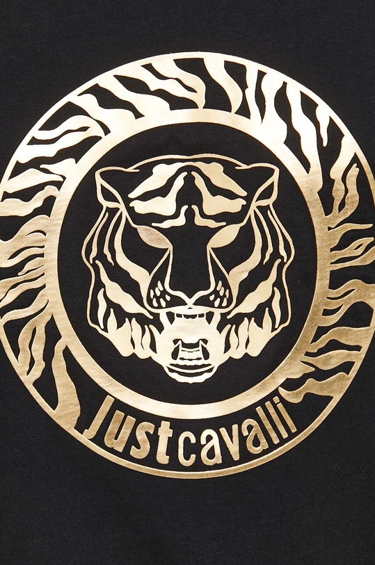 Just Cavalli t-shirt bawełniany czarny 75OAHT01.CJ500
