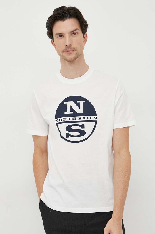 North Sails tricou din bumbac print alb 692903