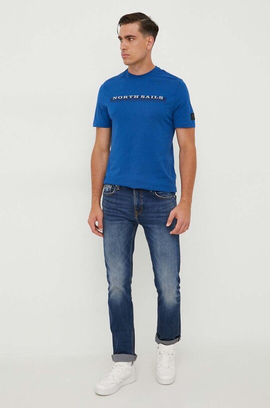 Хлопковая футболка North Sails 692911 голубой AW23