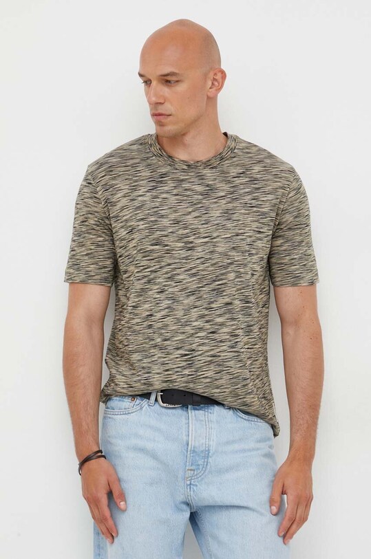 Marc O'Polo t-shirt bawełniany wzorzyste zielony 326202051130