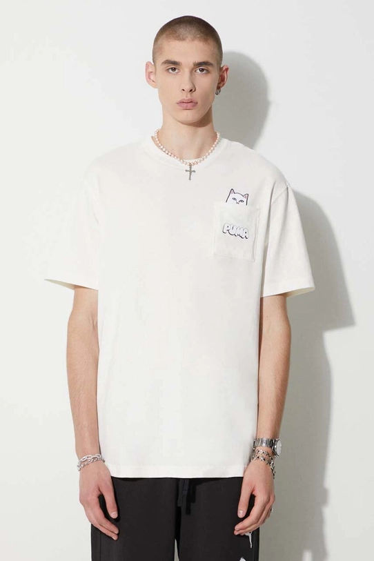 Puma cotton t-shirt X RIPNDIP Planet friendly beige 622195