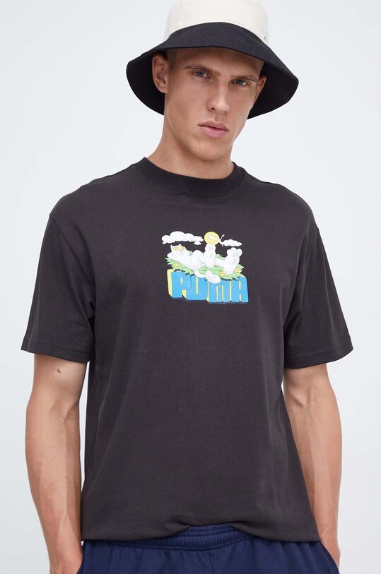 Puma tricou din bumbac PUMA X RIPNDIP print negru 622196
