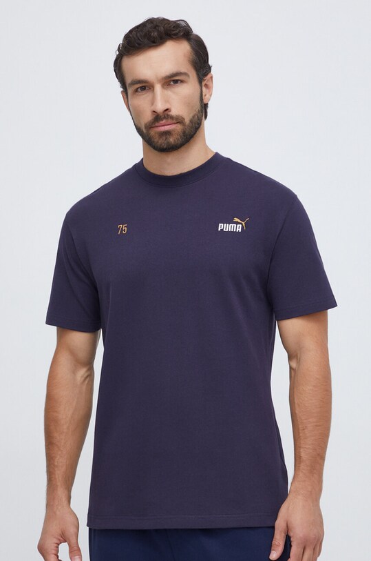 Хлопковая футболка Puma хлопок тёмно-синий 621739