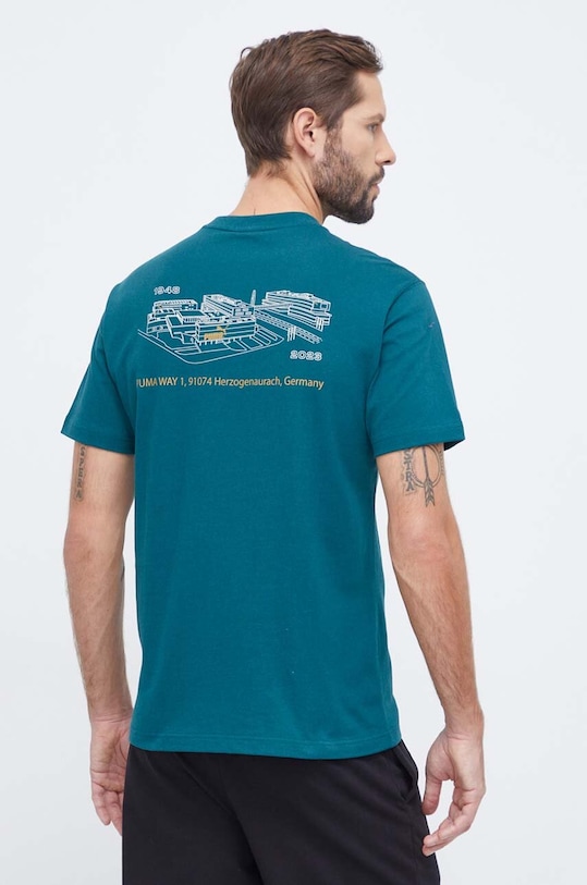 Одежда Хлопковая футболка Puma 621739 бирюзовый