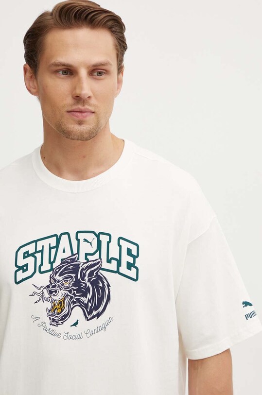 Puma tricou din bumbac PUMA X STAPLE bej 622201