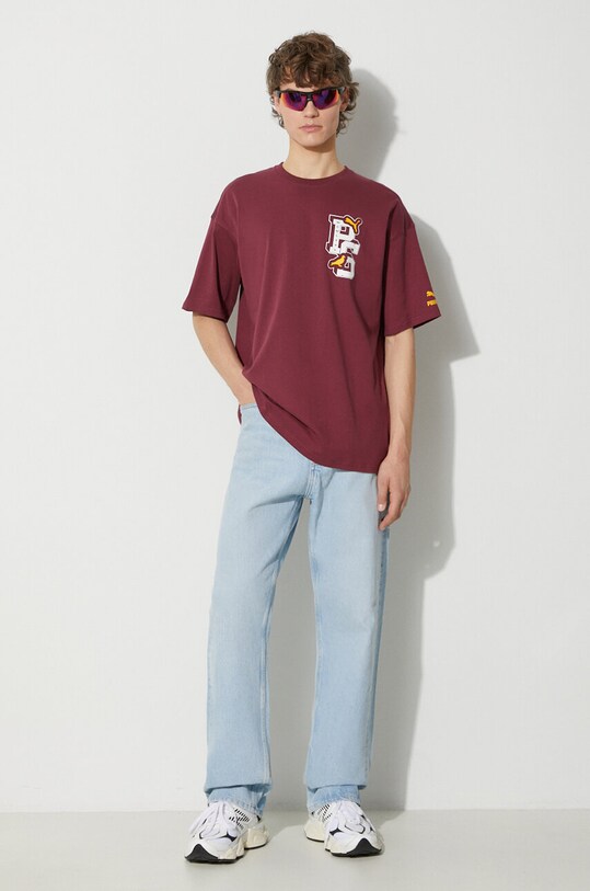 Puma t-shirt in cotone PUMA X STAPLE 622201 granata AW23
