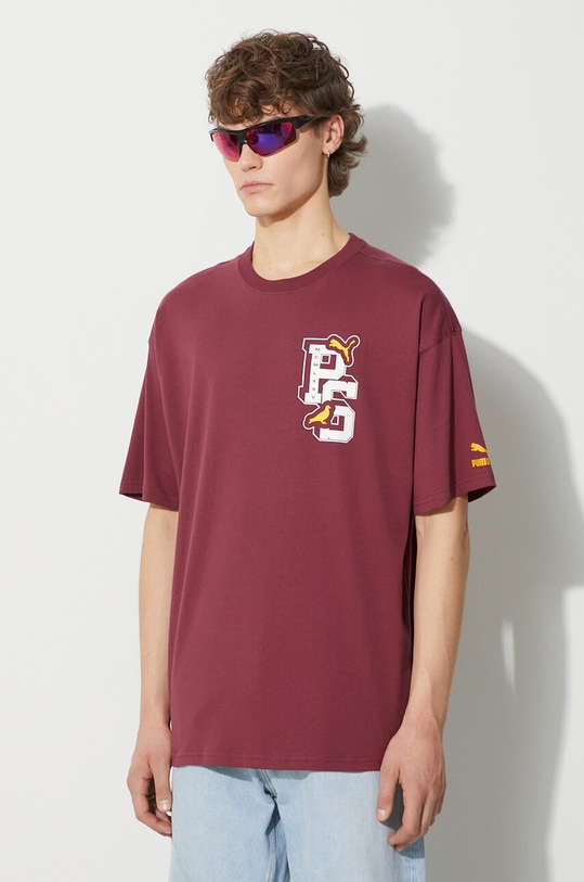 Pamučna majica Puma PUMA X STAPLE bordo 622201