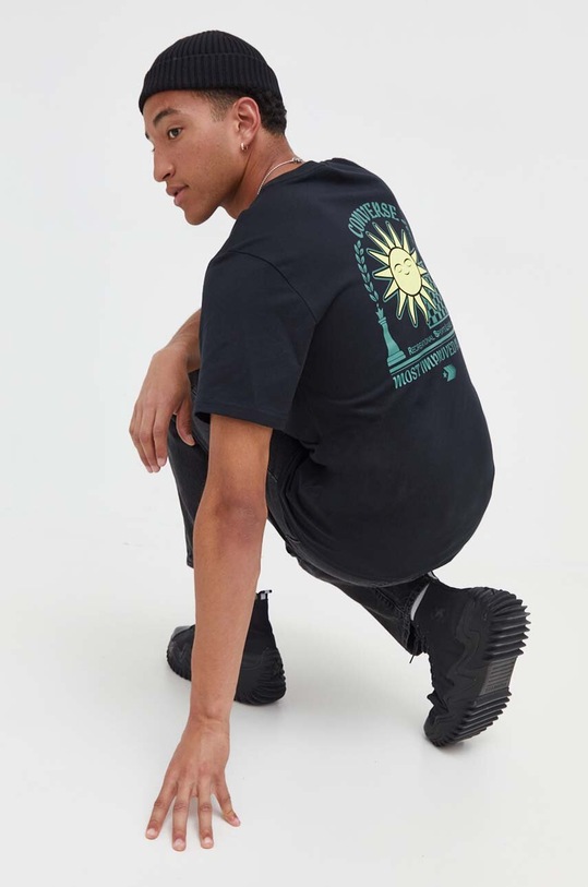 Converse t-shirt in cotone sovrastampa nero 10025279.A01