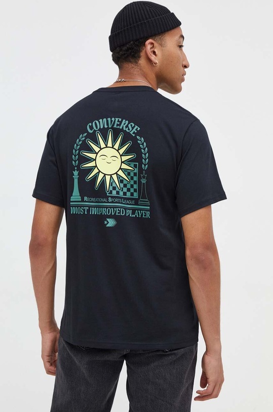 Converse t-shirt in cotone nero 10025279.A01