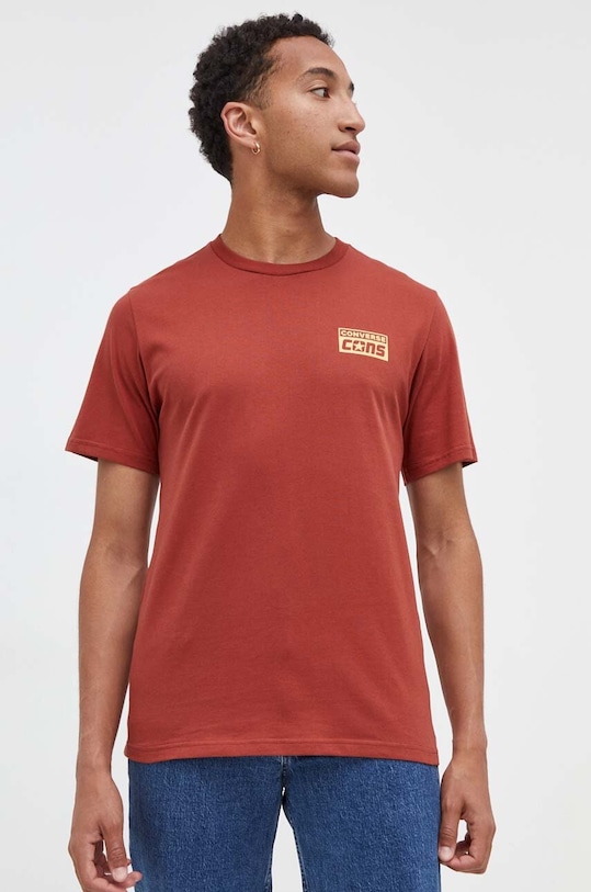 Хлопковая футболка Converse 10021134.A18 красный AW23