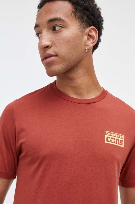 Converse t-shirt bawełniany czerwony 10021134.A18