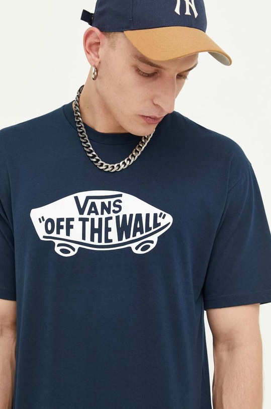 Vans t-shirt bawełniany granatowy VN00004XNAV1