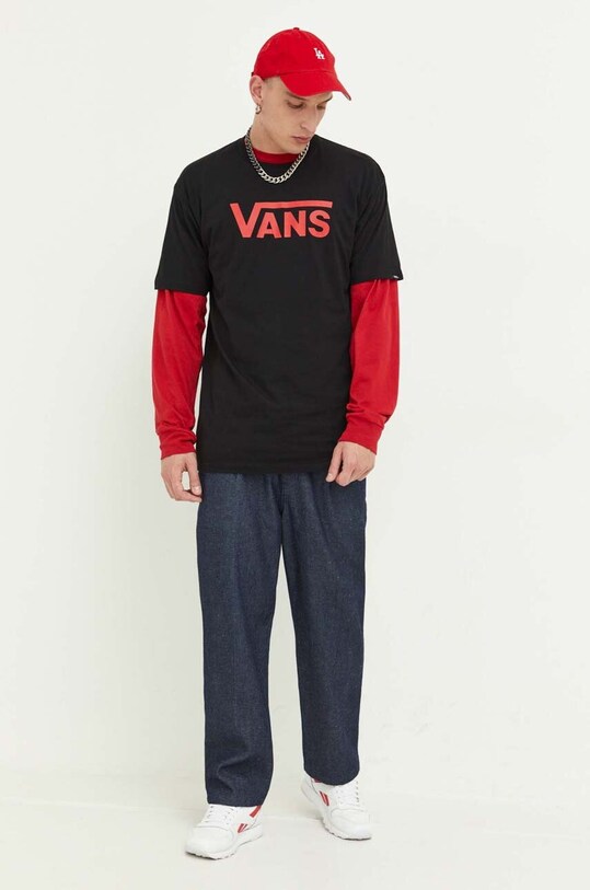 Vans t-shirt bawełniany VN000GGG8CU1 czarny AW23