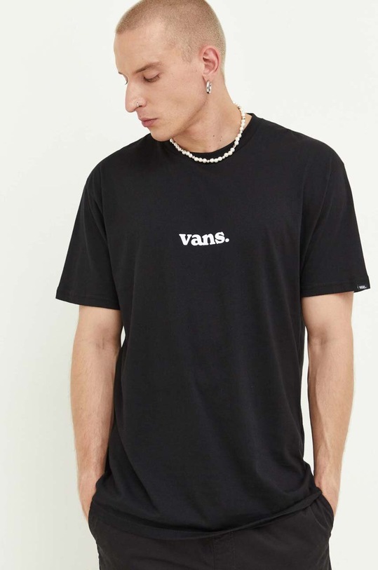 Vans t-shirt bawełniany nadruk czarny VN0008TKBLK1