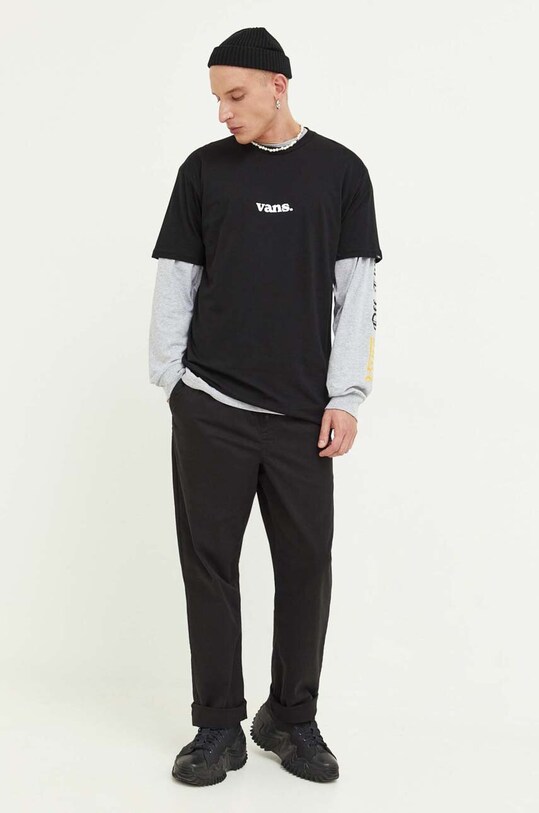 Vans t-shirt bawełniany VN0008TKBLK1 czarny AW23
