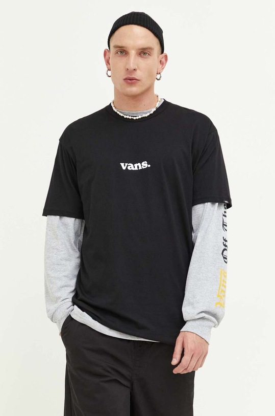 Vans t-shirt bawełniany czarny VN0008TKBLK1