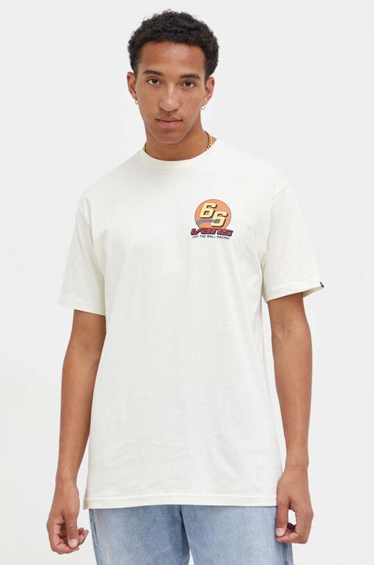 Vans t-shirt bawełniany nadruk beżowy VN0008FDFS81