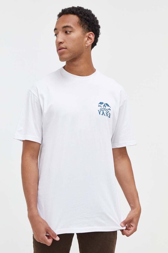 Odzież Vans t-shirt bawełniany VN0008SHWHT1 biały