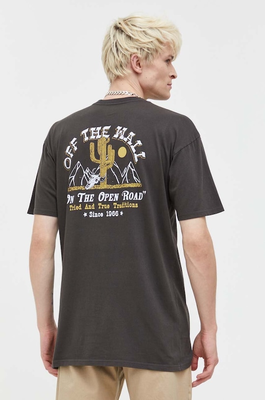 Bavlnené tričko Vans relaxed sivá VN0008RZBLK1