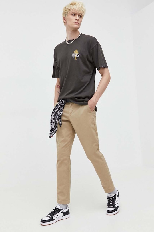 Bavlnené tričko Vans VN0008RZBLK1 sivá SS24