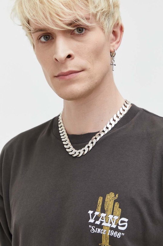 Bavlnené tričko Vans sivá VN0008RZBLK1