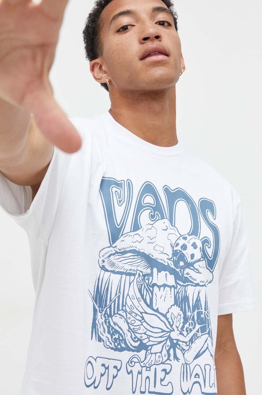 Vans t-shirt bawełniany nadruk biały VN0008RUWHT1