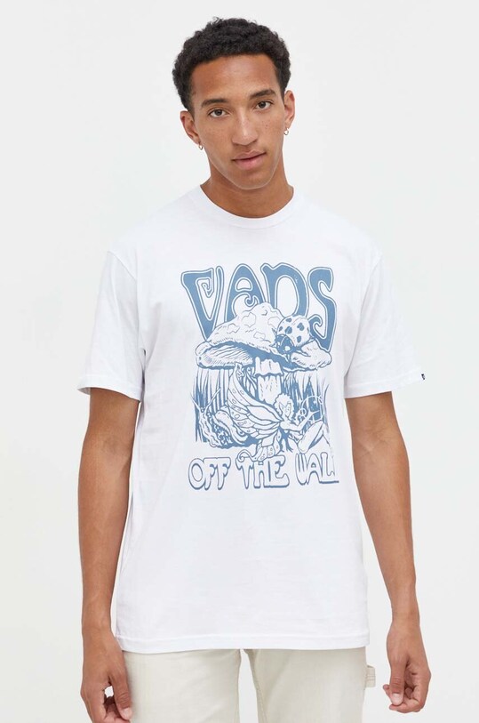Vans t-shirt bawełniany biały VN0008RUWHT1