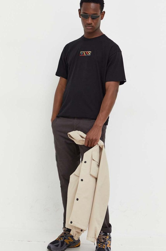 Bavlnené tričko Vans VN0008SQBLK1 čierna AW23
