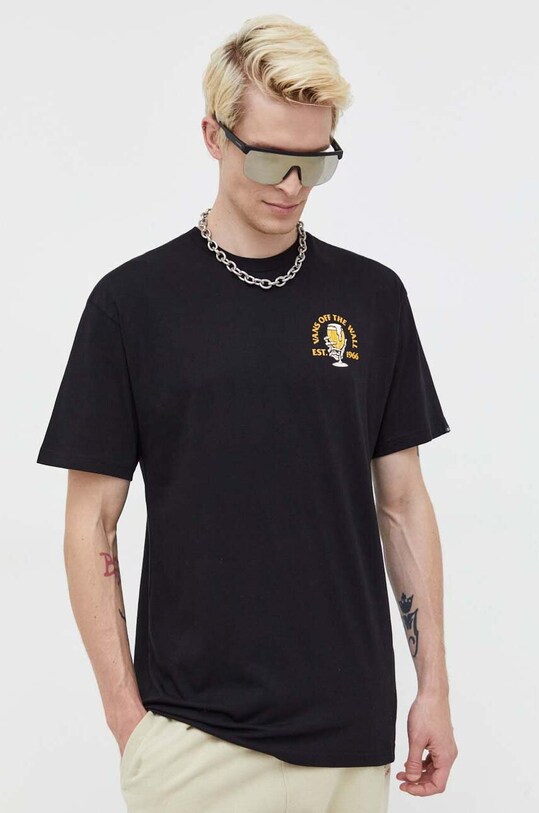 Odzież Vans t-shirt bawełniany VN0008RMBLK1 czarny