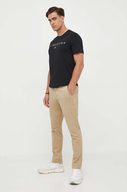 La Martina t-shirt bawełniany WMR005 czarny AW23
