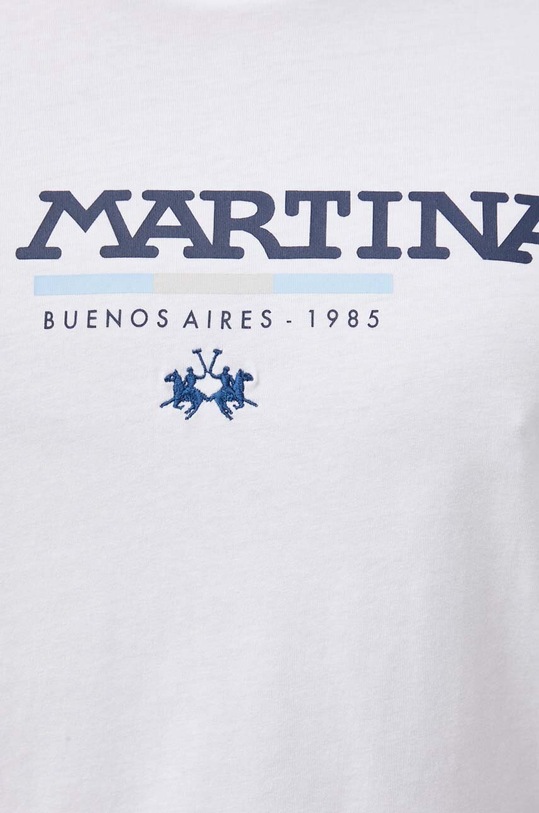 La Martina t-shirt bawełniany WMR006 biały