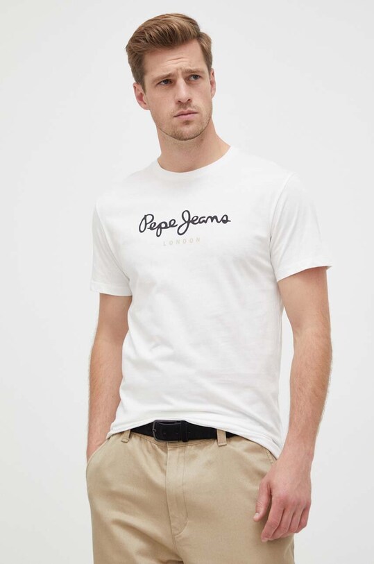 Pepe Jeans tricou din bumbac Eggo PM508208.803 bej AW24