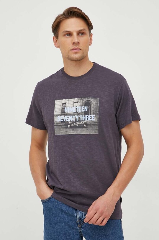 Pepe Jeans t-shirt bawełniany Kalem szary PM509100.990