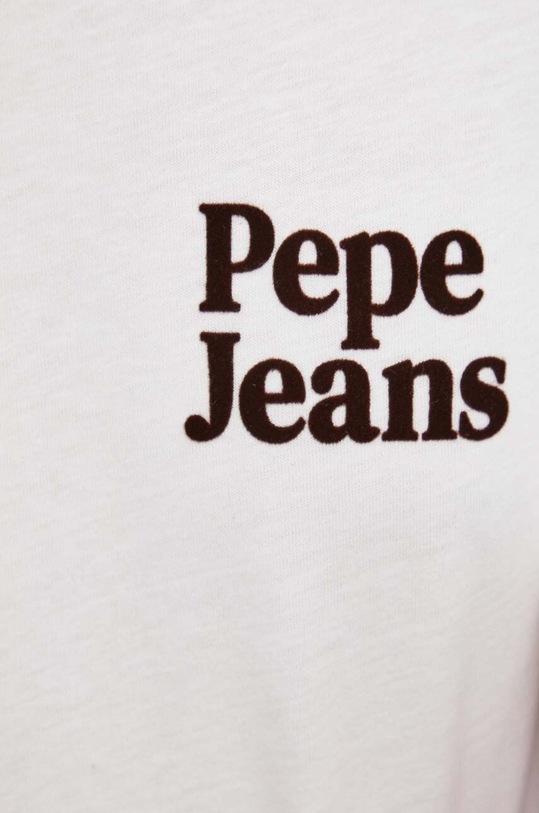 Βαμβακερό μπλουζάκι Pepe Jeans μπεζ PM509113.803