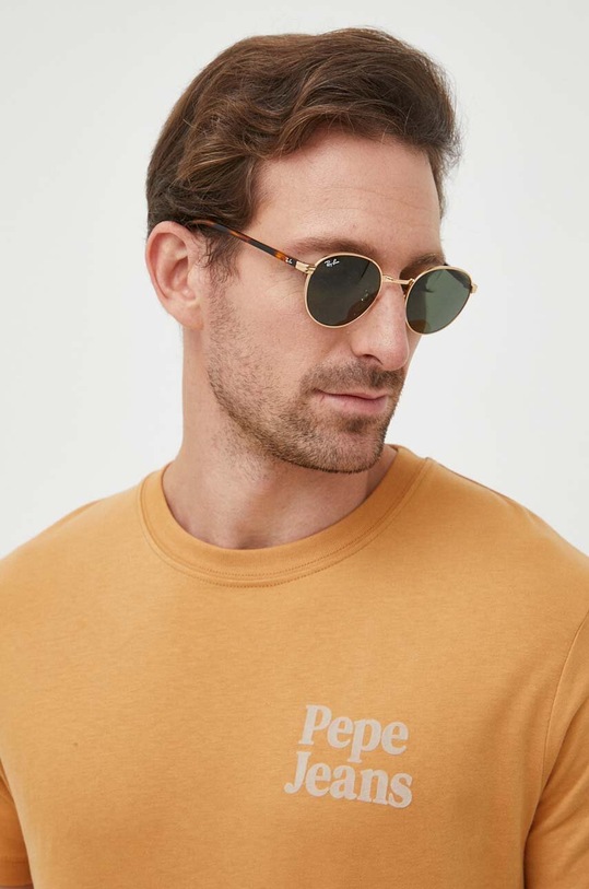 Bavlněné tričko Pepe Jeans Kody béžová PM509113.849
