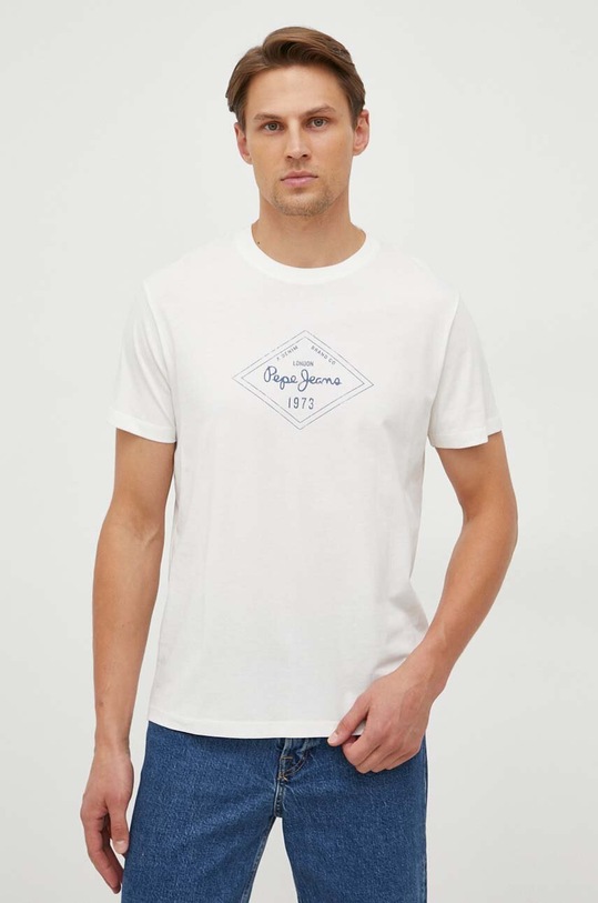 Pepe Jeans t-shirt bawełniany Wasley beżowy PM509123.803