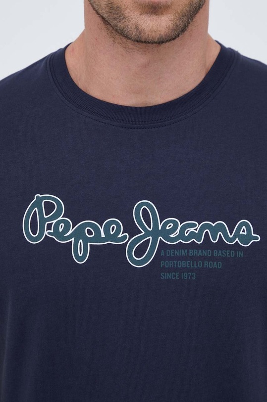 Bavlnené tričko Pepe Jeans Wido tmavomodrá PM509126.594