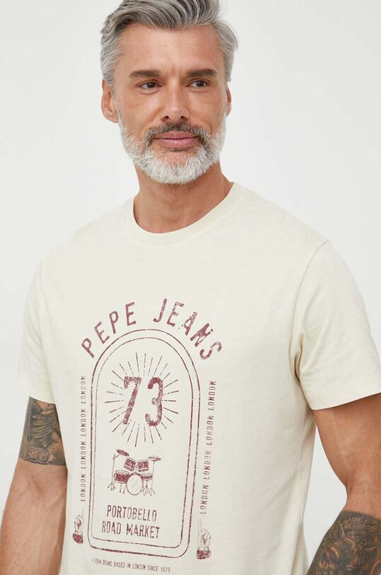 Pepe Jeans t-shirt in cotone beige PM509136.804