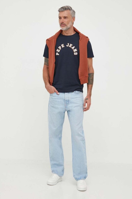 Pepe Jeans pamut póló Westend PM509124.594 sötétkék AW23