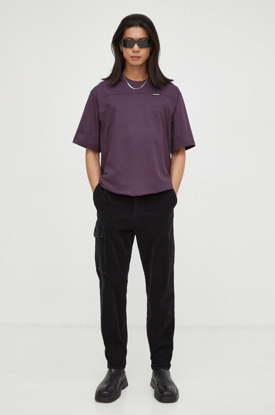 G-Star tricou din bumbac uni violet D23726.C336