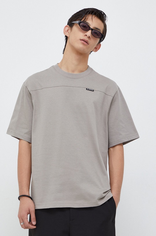 G-Star t-shirt bawełniany bawełna szary D23726.C336