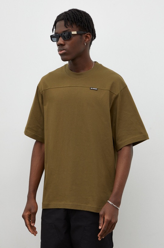 G-Star t-shirt bawełniany zielony D23726.C336